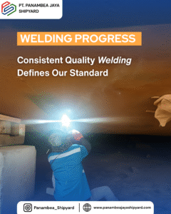 Progres Pengelasan Kapal BG. SSA 318: Menjaga Kualitas dan Ketahanan Struktur